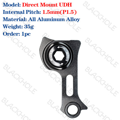Direct Mount UDH Rear Derailleur Hanger Pitch1.0/1.5/1.75mm MTB Road Bike Frame UDH Direct Mount Rear Hook All Aluminum Alloy