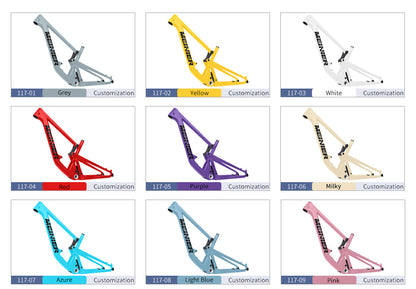 Lightweight 29er full suspension frame mtb Customizable Colors Soft Tail MTB Frame Carbon Fiber Mountain Bike Frame Boost 148x12mm UDH