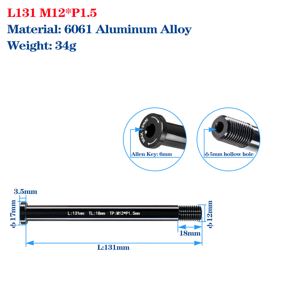 M12*P1.5 Thru Axle Skewers for Road Bike Frame Fork Thru Axle Quick Release Shaft Carbon MTB Frame Skewer Nut Bike Accessories