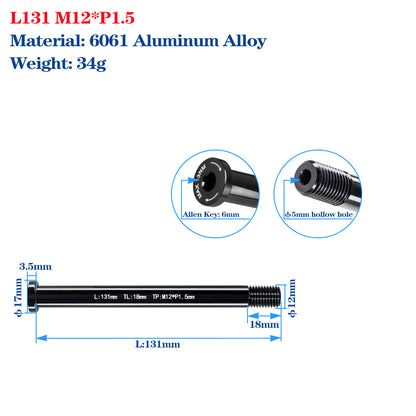 M12*P1.5 Thru Axle Skewers for Road Bike Frame Fork Thru Axle Quick Release Shaft Carbon MTB Frame Skewer Nut Bike Accessories