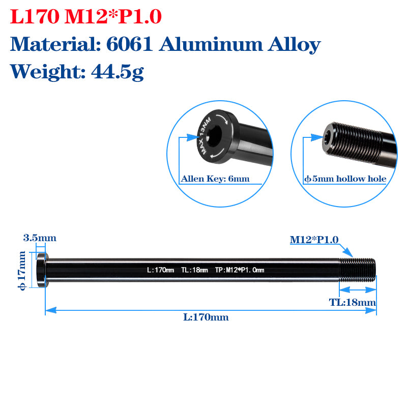 M12/M15 Bike Frame Thru Axle Skewers For MTB Road Bike Frame 142/148x12mm Rear Spacing Aluminum Alloy Thru Axle Skewers Gravel Full Suspension MTB Carbon Fork 100/110x15mm Quick Release Shaft Bicycle Parts