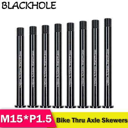 M15*P1.5 MTB Thru Axle Skewers Mountain Bike Fork 15mm Thru Axle Quick Release Shaft Nut Full Suspension Fork Thru Axle Skewers