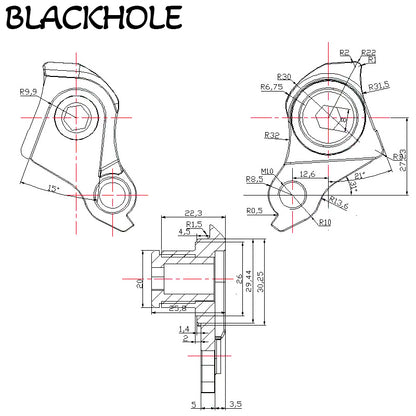 1.0/1.5/1.75 Pitch UDH Rear Hook Bicycle Frame MTB E-Bike Rear Derailleur Hanger Bike Frame Thru Axle Rear Hook Bicycle Parts