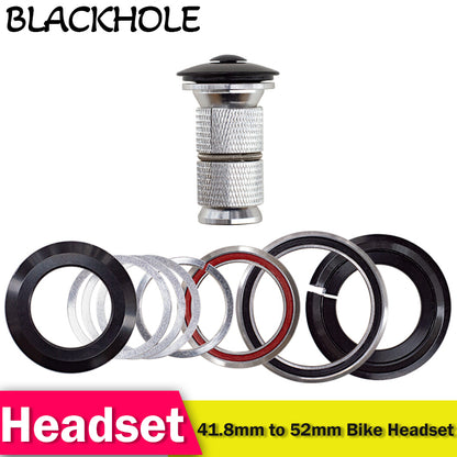 Bike Frame Headset Top 41.8mm Down 52mm MTB Road Bike Frame Bearing Headset Straight and Tapered Tube Fork Dual-purpose Headset