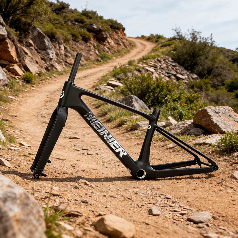 24inch Carbon Fiber MTB Hardtail Frameset with Carbon Rigid Fork Full Internal Routing T47 Bottom Bracket