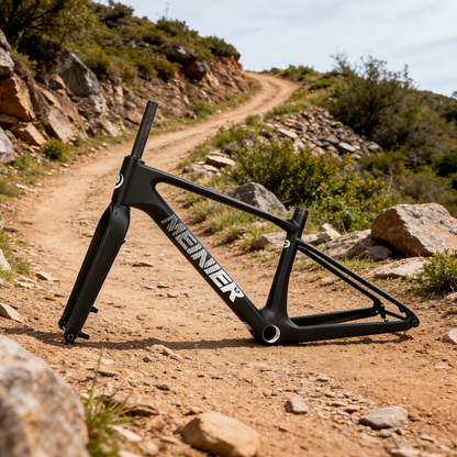 24inch Carbon Fiber MTB Hardtail Frameset with Carbon Rigid Fork Full Internal Routing T47 Bottom Bracket