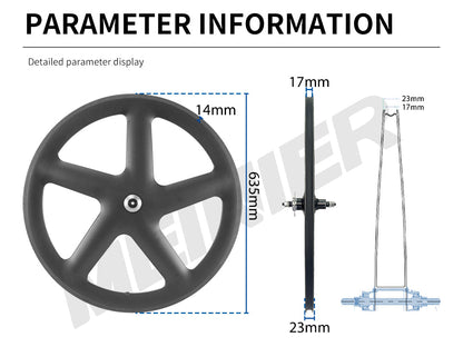 Full Carbon 5 Spoke Track Wheels 3K Matte Glossy Finish for Fixie Gear Bikes