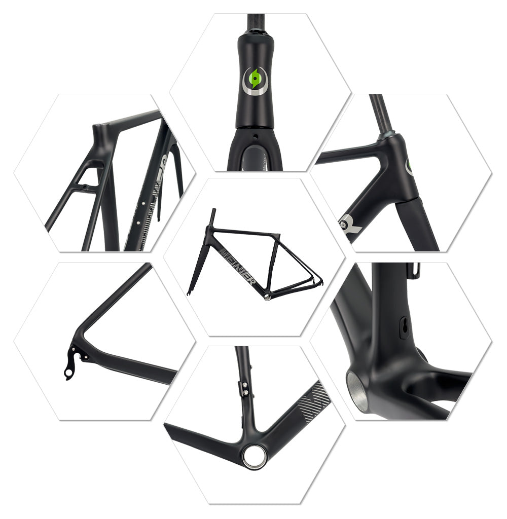 700C Carbon Fibre V-Brake Customized Color Carbon Bike Frames for Road Bicycles Max 28C Tire