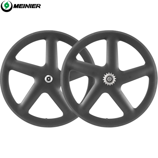 Full Carbon 5 Spoke Track Wheels 3K Matte Glossy Finish for Fixie Gear Bikes