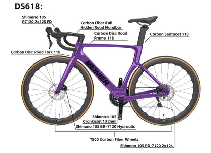 Carbon Road Bike 2x12 Speed Aerodynamic Design UDH Frame Race Bike for High Performance Cycling