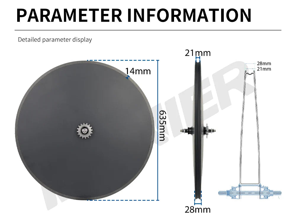 Ultralight Disc Brake Wheel Aero Dynamics 700C Carbon Track wheel for Racing