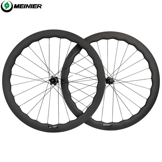 700C Road Carbon Wheelset 55mm Rim Depth Disc Brake Lightweight Racing Wheels for Road Bikes