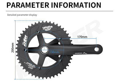 Aluminum Alloy Track Bike Crankset Chainring Diameter 170mm 48T Road Bike Crank Set for Racing Bike