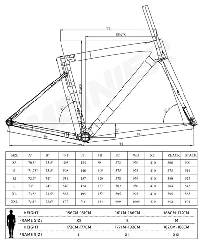 Lightweight Carbon Road Bike Frame with Integrated Handlebar Carbon Bike Frameset UDH Hanger Max 32C Tire for Road Bicycles