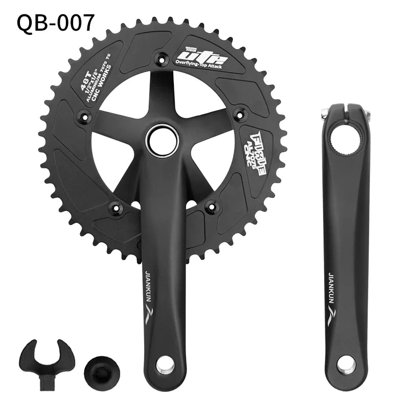 Aluminum Alloy Track Bike Crankset Chainring Diameter 170mm 48T Road Bike Crank Set for Racing Bike