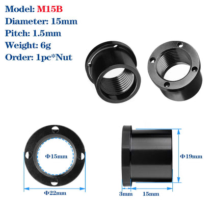 M15*P1.5 MTB Thru Axle Skewers Mountain Bike Fork 15mm Thru Axle Quick Release Shaft Nut Full Suspension Fork Thru Axle Skewers