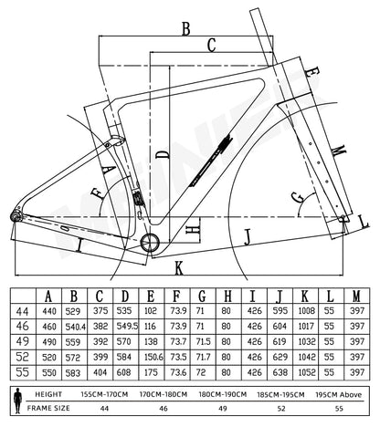 Carbon Gravel Frame Flat Mount Disc Brake 700C*47C T47 Bottom Bracket Internal Cable Gravel Bicycle Frameset Road Bike