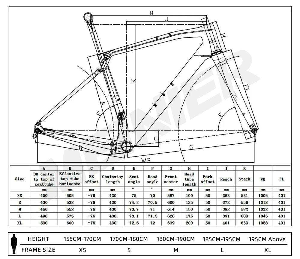 T1000 Carbon Gravel Frame 700C*47C T47 Flat Mount Disc Brake Gravel Bicycle Frameset Road Bike Frame Cyclocross Bike