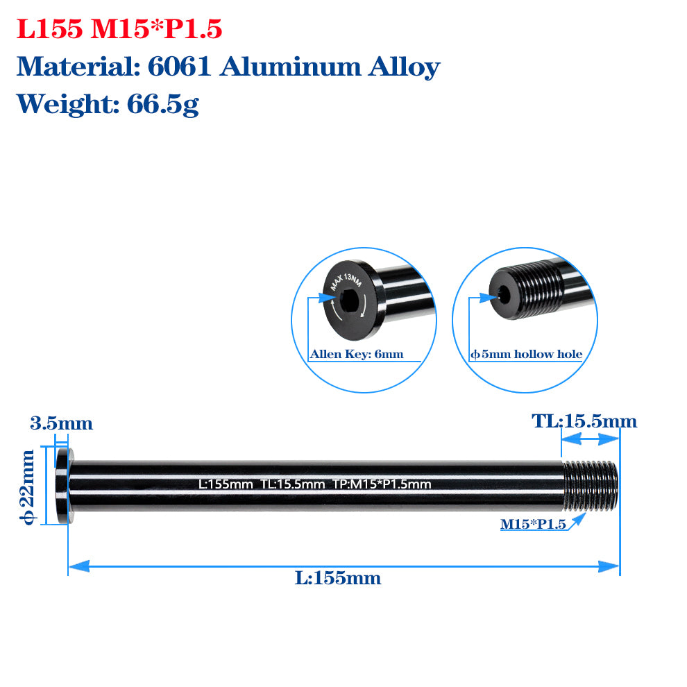M12/M15 Bike Frame Thru Axle Skewers For MTB Road Bike Frame 142/148x12mm Rear Spacing Aluminum Alloy Thru Axle Skewers Gravel Full Suspension MTB Carbon Fork 100/110x15mm Quick Release Shaft Bicycle Parts