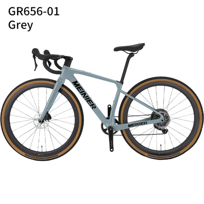 2x11Speed Gravel Road Bike with Carbon Fiber 12°Drop Handlebar Carbon Gravel Bike Internal Cable Routing