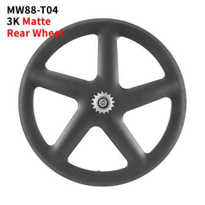 Full Carbon 5 Spoke Track Wheels 3K Matte Glossy Finish for Fixie Gear Bikes