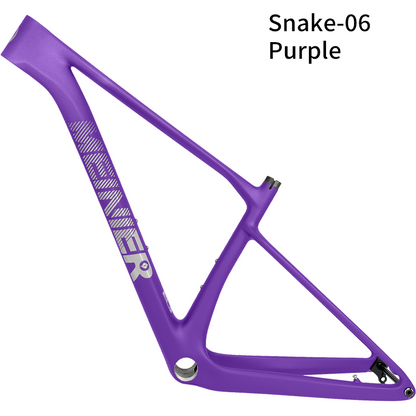 Snake 29er Hardtail Mountain Bike Frame Thru Axle Frame Disc Brake Routing Internal Max 29erx2.4 Tire Carbon MTB Frame