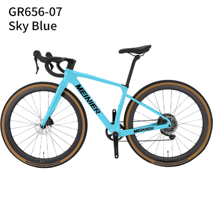 2x11Speed Gravel Road Bike with Carbon Fiber 12°Drop Handlebar Carbon Gravel Bike Internal Cable Routing