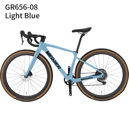 2x11Speed Gravel Road Bike with Carbon Fiber 12°Drop Handlebar Carbon Gravel Bike Internal Cable Routing
