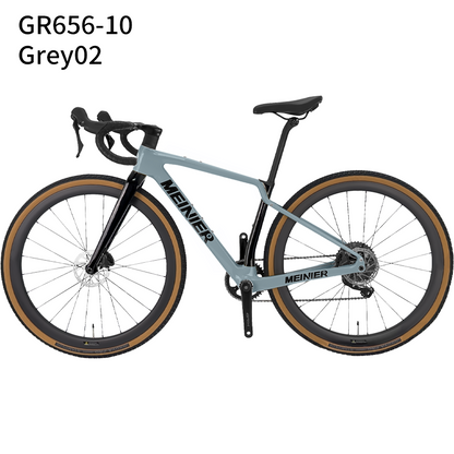 2x11Speed Gravel Road Bike with Carbon Fiber 12°Drop Handlebar Carbon Gravel Bike Internal Cable Routing