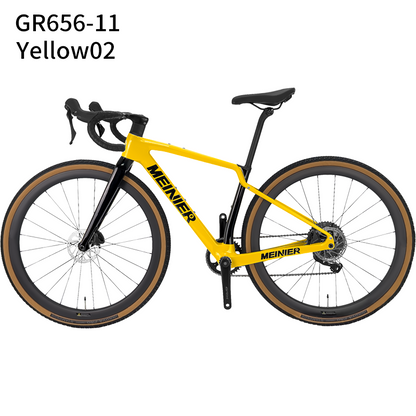 2x11Speed Gravel Road Bike with Carbon Fiber 12°Drop Handlebar Carbon Gravel Bike Internal Cable Routing