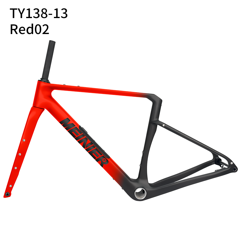 TY138 Chameleon Color Carbon Gravel Frameset with Tool Box UDH Hanger T47 Bottom Bracket Cyclocross Frame