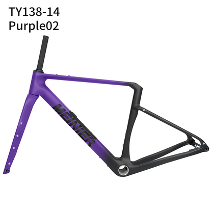 TY138 Chameleon Color Carbon Gravel Frameset with Tool Box UDH Hanger T47 Bottom Bracket Cyclocross Frame