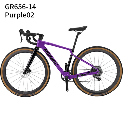 2x11Speed Gravel Road Bike with Carbon Fiber 12°Drop Handlebar Carbon Gravel Bike Internal Cable Routing