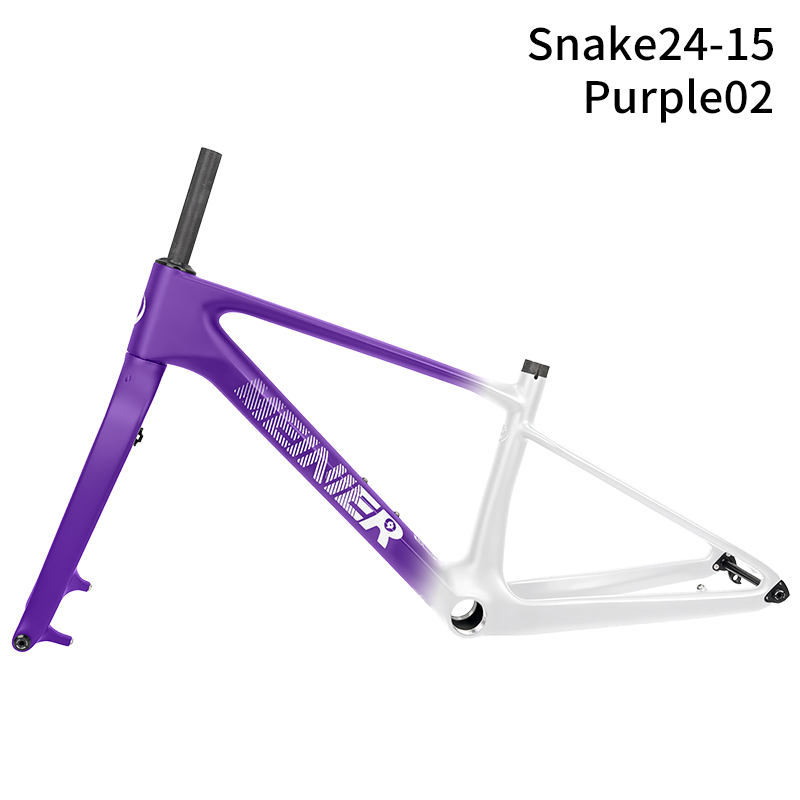 24inch Carbon Fiber MTB Hardtail Frameset with Carbon Rigid Fork Full Internal Routing T47 Bottom Bracket