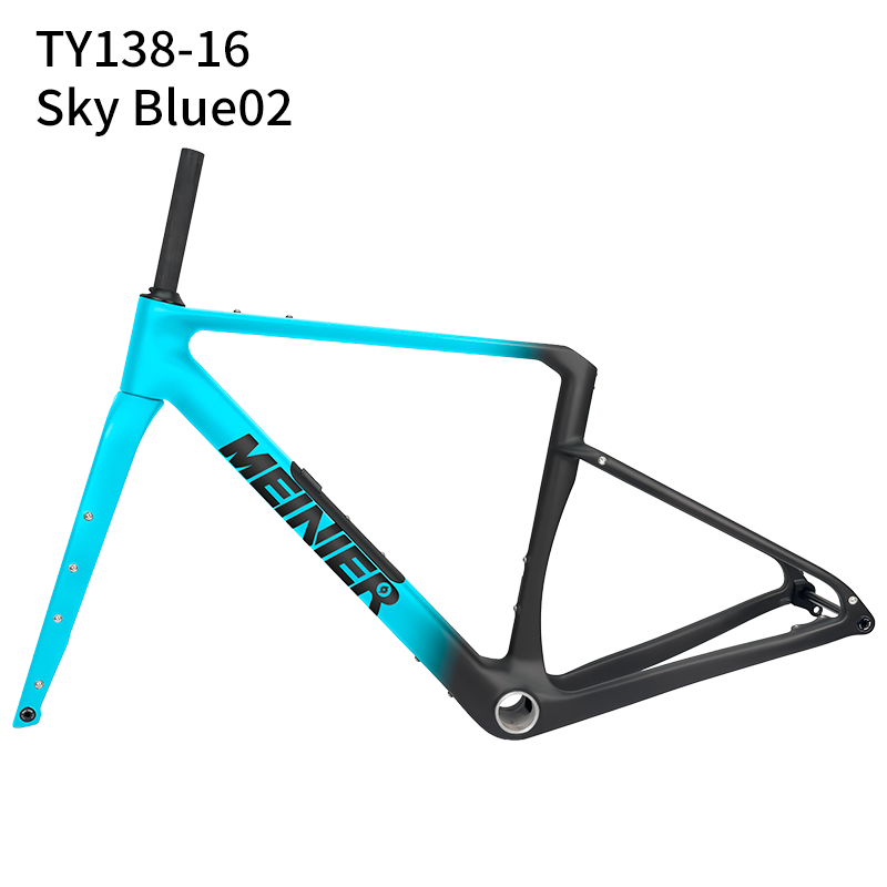TY138 Chameleon Color Carbon Gravel Frameset with Tool Box UDH Hanger T47 Bottom Bracket Cyclocross Frame
