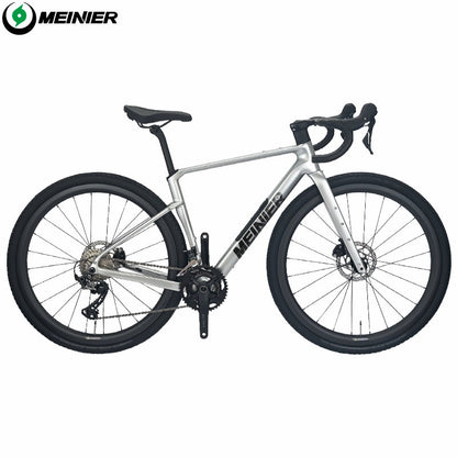 MEINIER Carbon Fiber Gravel Bike GRX BR600 2X11S Hydraulic Disc Brake Gravel Road Bike for Bikepacking and Longer Journeys